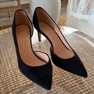 J. Crew Black Suede Cutout Colette Pumps